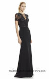 Short Sleeves Mother Formal Gowns Black Lace Evening Dresses T882677