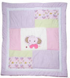 Little Quilt Patchwork with Pink Elephant Applique for Baby Girl