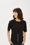 2017 New Fashion Women Plain Black Hook & Eye Front Cool T Shirt
