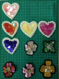 Embroidery Patch Loving Heart Patch Garment Accessory +Beads+Sequin 006