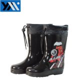 Waterproof Top Natural Rubber Kids Rain Boots with Cartoon Patterns