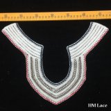 34*26cm Colorful Cotton Crochet Neckline Lace Soft Thick Knitted Collar Lace Applique for Bridal Blouse Accessories Venise Lace Applique Hm2010