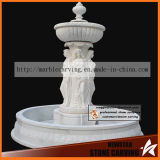White Marble Modern Water Fountain with Four Beautiful Women