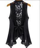 Fashion Sleeveless Chiffon Lace Women Vest Coat (PS9075)