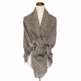 Womens Soft Cashmere Feel Alike Checked Stole Shawl Wraps Scarf (SP278)