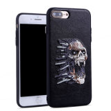 Mobile Phone Embroidery Sewing Skull Case