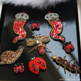 Red Rhinestone Embroidery 3D Patch Sequin Beads Ladybird Clothing Accessories