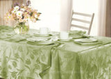 100% Polyester/Two-Tone Polyester Solid Jacquard Tablecloth