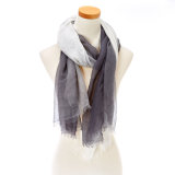 Fashionable Gray White Ombre Scarf
