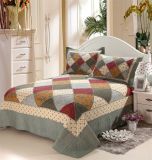 100% Cotton Bedspread Embroidery Plaid Bedding Set