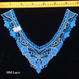 35*28cm Blue Buttterfly Flower Knitted Collar Lace, White Royal Nekline Lace for Banquet Dress Hme969