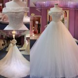 off Shoulder Pearls Ballgown Bridal Gown Wedding Dress