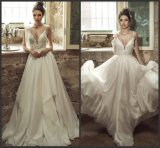 Sleeveless Bridal Gowns A-Line Chiffon Lace Beach Garden Wedding Dress Lb18713