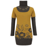 Gn1114 Yak and Wool Blended Knitted Longsleeve Pullover for Women