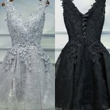 Wholesale in Stock Lace Appliqued V-Neck Short Cocktail Dress Cheap