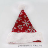 High Quality Christmas Red Hat with Silver Snowflake for Children