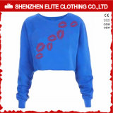 Wonder Print Cheap Wholesale Blue Custom Crewneck Sweatshirts Organic (ELTCHI-24)