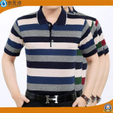 Factory 2017 Men Stripe Polo Shirts Cotton Pique Polo Shirts