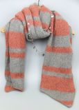 Knitted Striped Acrylic Winter Warm Scarf for Women Fashion Accessory