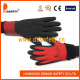 Ddsafety 2017 Black Latex Foam Double Gloves with Red Liner