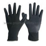 13G Grey Polyester Liner Black Foam Nitrile Palm Coated Gloves