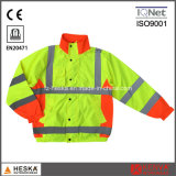 Mens Safety Waterproof Fluorescent Rain Jacket