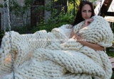 Low Price Wool Acrylic Crochet Hand Knit Blanket