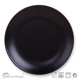 Matte Black Round Ceramic Dinner Plate