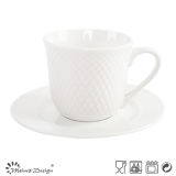 8oz Porcelain Tea Set Embossed Design