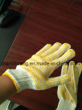 Bleached White PVC Dotted Cotton Hand Gloves Manufacturers in China