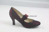 Fashionable Pump Lady Dress Shoes with Fabric Upper
