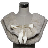 Lady Fashion Polyester Faux Fur Knitted Scarf Shawl (YKY4369)