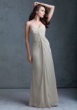 Pleated Chiffon on Bodice Long A-Line Bridesmaid Dresses (BD3046)