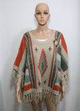 Lady Fashion Acrylic Mohair Knitted Shawl Poncho (YKY2020)