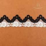 Double Color Black and White Fashion Garment Fabric Cord Knitted Lace Fabric for Clothes