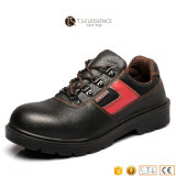 Black Leather Steel Toe Safety Working Shoes for Men