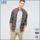 2017 Spring Flannel Woven Custom Slim Fit Men Shirt