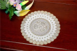 Feature Oilproof/Waterproof PVC Gold Lace Tablemat 40cm Round