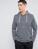Overhead Hoodie with Buttons in Stripe