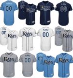 Customized Tampa Bay Rays 20th Anniversary on-Field Patch Baseball Jerseys
