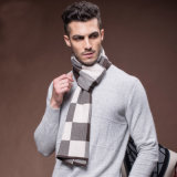 Men's Checked Pattern Wool Woven Winter Warm Scarf (YKY4609)