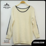 Women Fashion Leather Patch Knitted Sweater