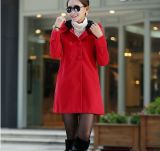 Korean Version Hooded Warm Ladies Cashmere Overcoats