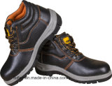 Genuine Leather Safety Shoe with Steel Toe and Plate, PU or Rubber Sole