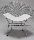 Dining Restaurant Kd Chrome Seat PU Cushion Wire Diamond Chair