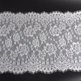 White Chinese Jacquard Lace Mesh Textile French Lace