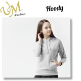 200g Gray Cotton Polyester with Fleece Hoodie Hoody for Women
