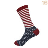 Men's Stripe Cotton Sock with Star Pattern for UK