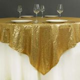 Wedding Decoration Sequin Tablecloth for Wedding Beautiful Gold Sequin Table Overlay 