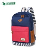 Contrast Color Casual Stripes Waterproof Canvas School Backpack Bags Wholesale